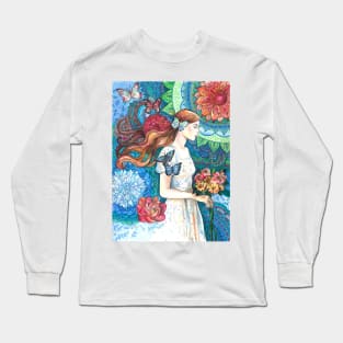 Butterflies and Flowers Long Sleeve T-Shirt